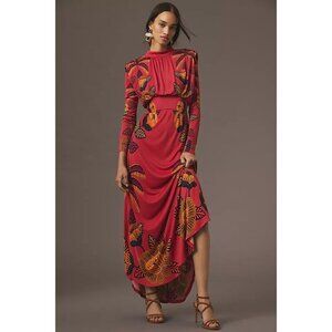 FARM RIO Blush Living Bloom High Neck Maxi Dress in Blush Size X-Small